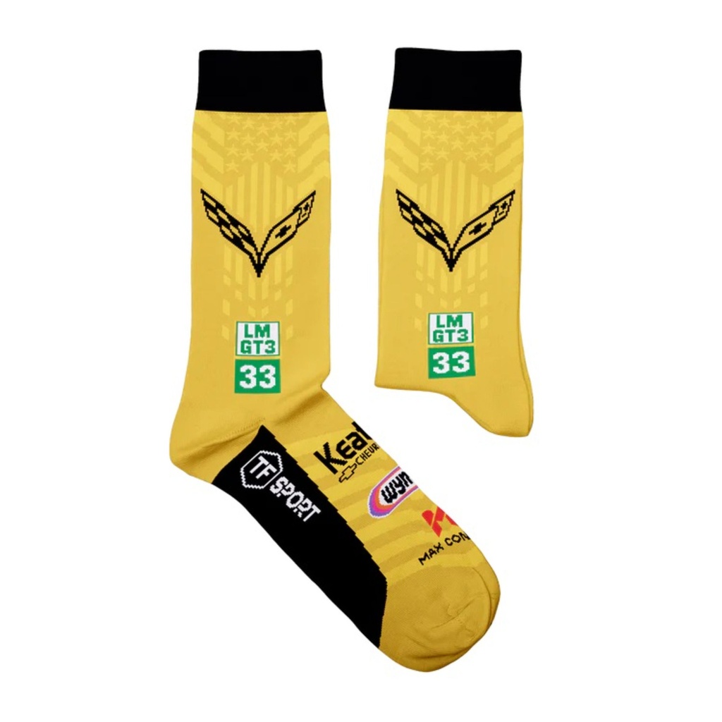 [7002103-3873883] Heel Tread Automotive Icons Socks - Keating Corvette