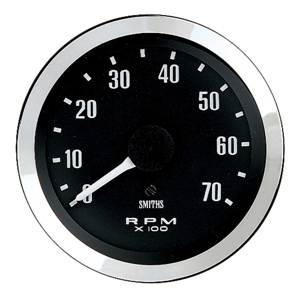 [248825-1545955] Smiths Classic Tachometer (80mm Diameter, Black, Chrome, 4)
