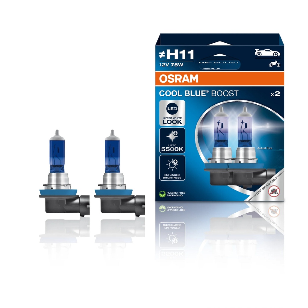 [7002124-3874911] Osram Cool Blue Boost Headlight Bulbs (Pair) (H7)