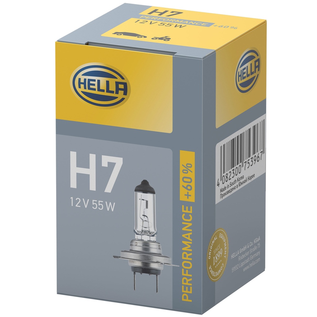 [2010285-2165485] Hella Performance + 60% Headlight Bulbs (H7 55W)