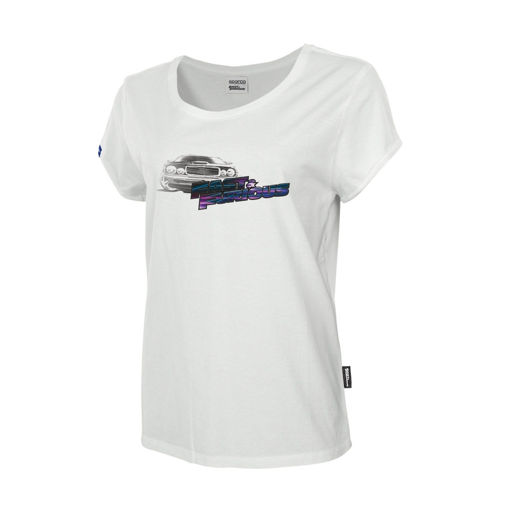 Sparco Womens Fast & Furious White T-Shirt
