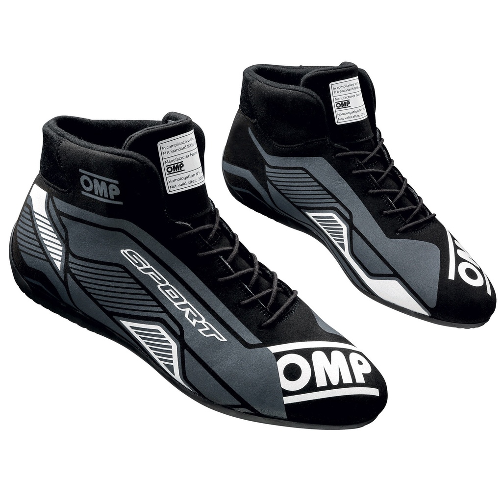 [7000237-3079279] OMP Sport Race Boots (UK 3.5 / Eur 36, Black / White)