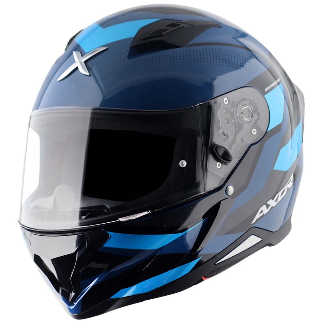 [5001832-3848400] Axor SH890 Hunter Graphic Motorcycle Helmet (M (57-58cm), Turbo White / Red)